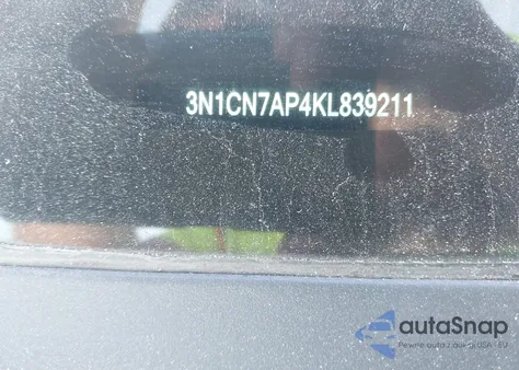 2019 Nissan Versa 1.6 Sv из США, поврежденный, VIN 3N1CN7AP4KL839211